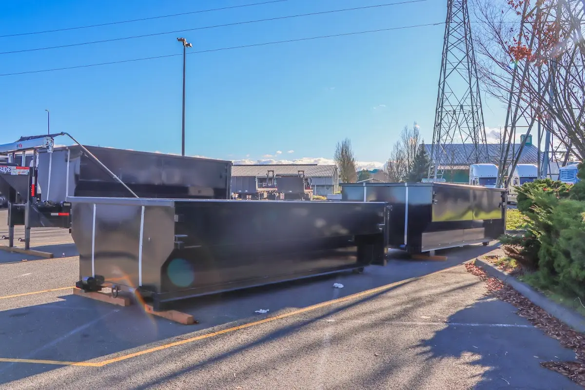 Roll-off dumpster ready for waste disposal at job site for 15 Yard Dumpster Rental in Annandale